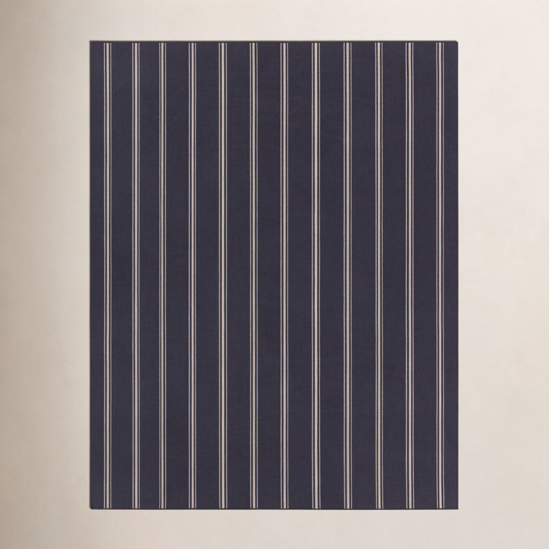 Striped Area Rug in Navy/Ivory, Rectangle 6' x 9'