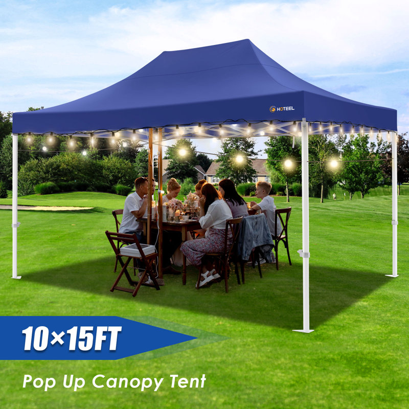 10x15 Pop Up Canopy Tent Heavy Duty Canopy Tent, Dark Blue