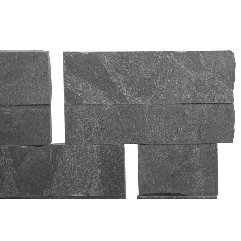 Stonecrest 4.5 in. x 9 in. Split Face Natural Stone Ledger Corner Wall Tile, Kyoto Noir