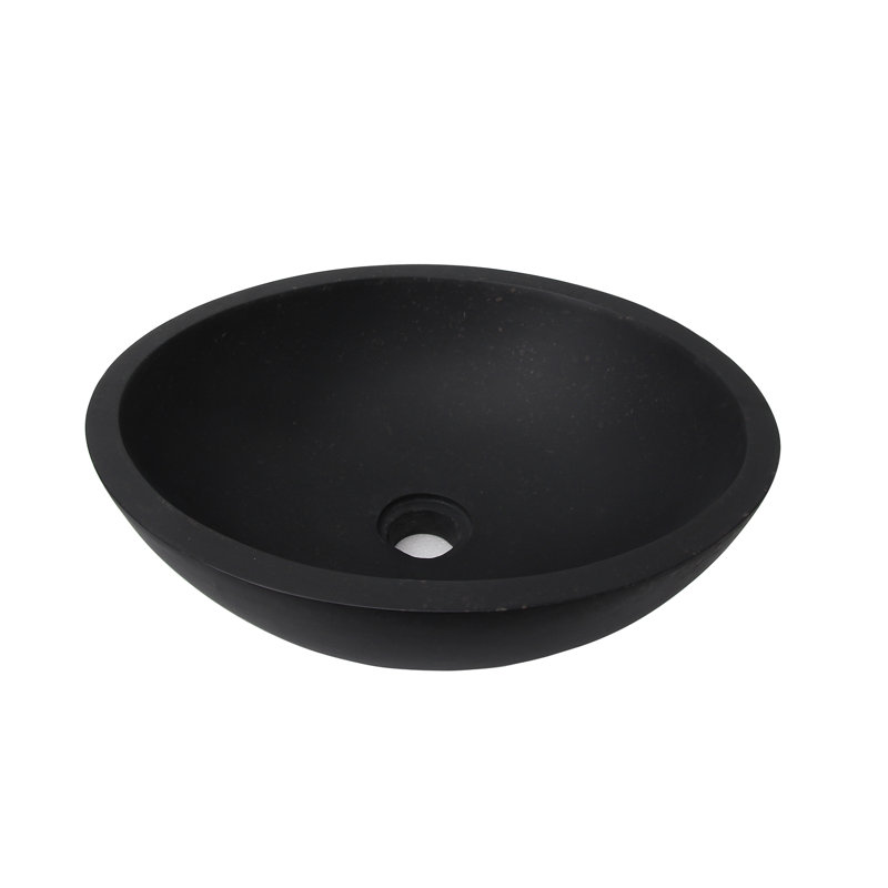 Lavabo de salle de bain ovale Caspar, Noir