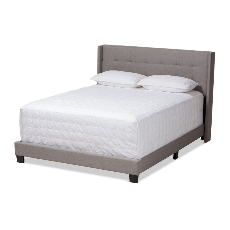 Lit tapissier Cherron, Double, Gris