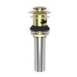 Push Pop-Up Bathroom Sink Drain with Overflow Holes
