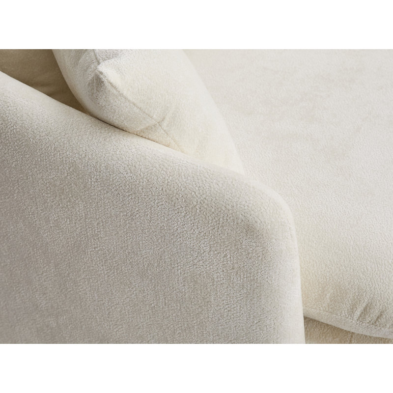 Fauteuil d'appoint pivotant avec repose-pieds, Beige