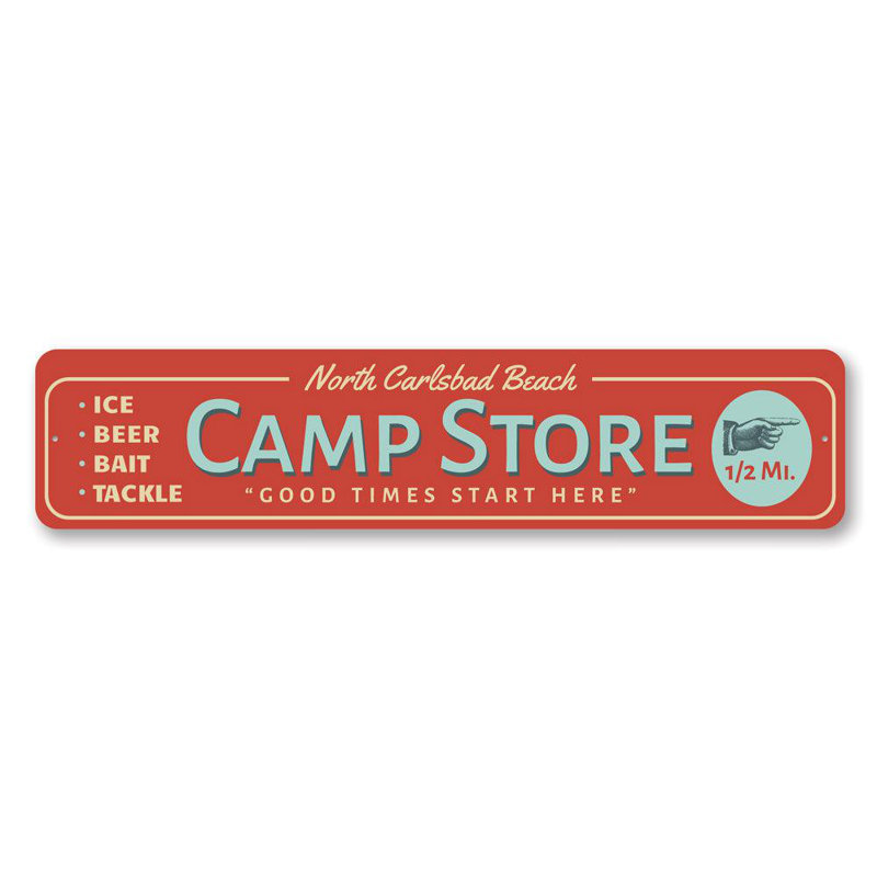 Panneau en aluminium Beach Camp Store, H 4 po x l 18 po x P 0,04 po