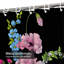 Rideau de douche imperméable à motif floral antique avec 12 crochets-447526953