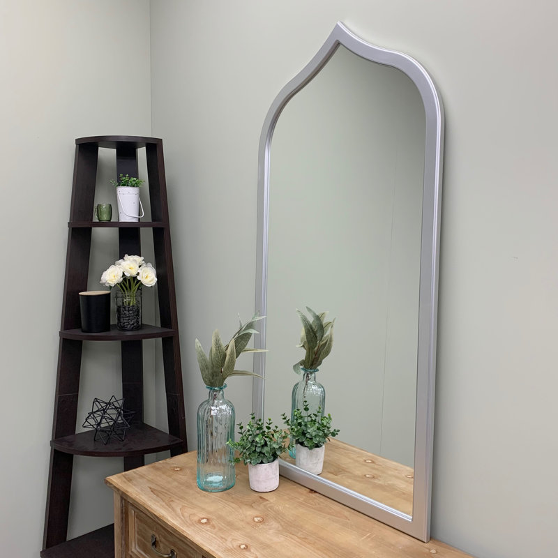 Miroir pleine longueur moderne et contemporain biseauté, Jet argenté