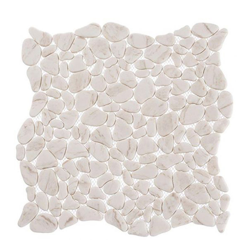 Carreau de mosaïque en verre recyclé de 12 po x 12 po Diflart Pebble, Beige