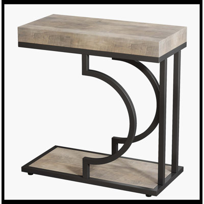 Narrow C Table, Modern End Table Bedside Table With Metal Frame