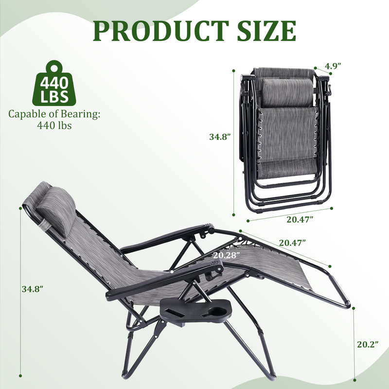 Chaise pliante inclinable Anais (ensemble de 2) Anais, Bleu très foncé