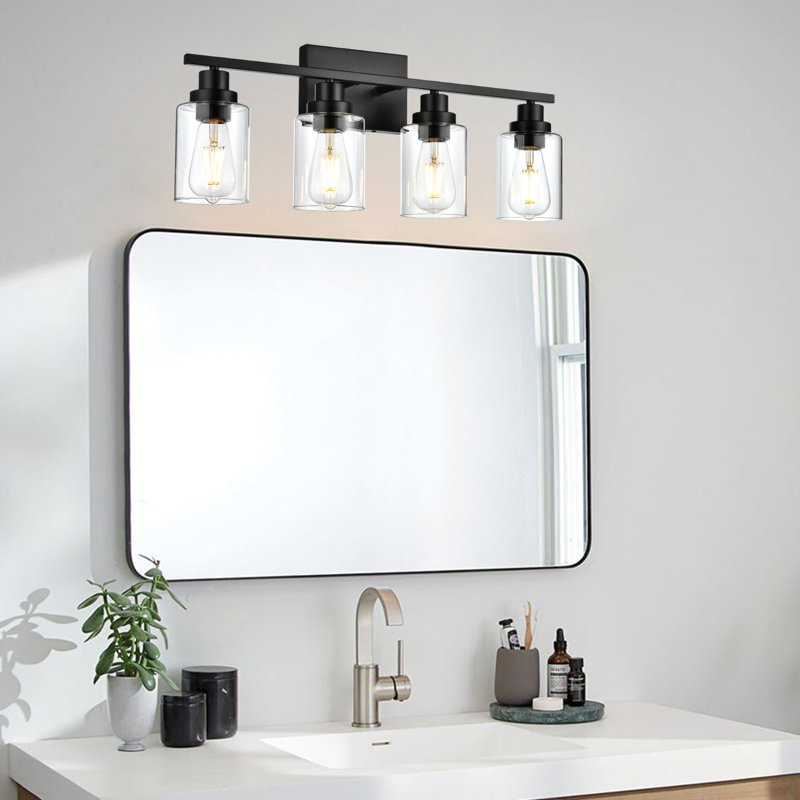 Bathroom Vanity Lights, E26 Modern Bathroom Light Fixtures With Clear Glass Shade, Mirror Kitchen Hallway Cabinet Living Room Sconces Wall Lights