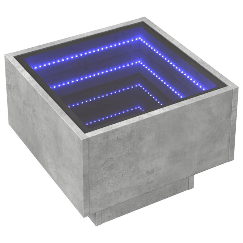 Damaiah Glass Top End Table, Concrete Grey