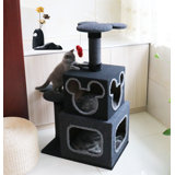 39.4"  Disney Cubical Cat Condo with Lounging Towers Sisal Scratching Posts and Swatting Toys – Bring The Magic Of Disney Into Your Home Cat Tree
