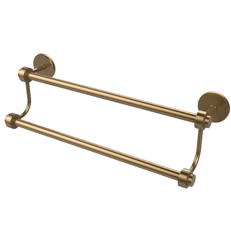 Double barre à serviettes murale, 18 po, Blanc mat