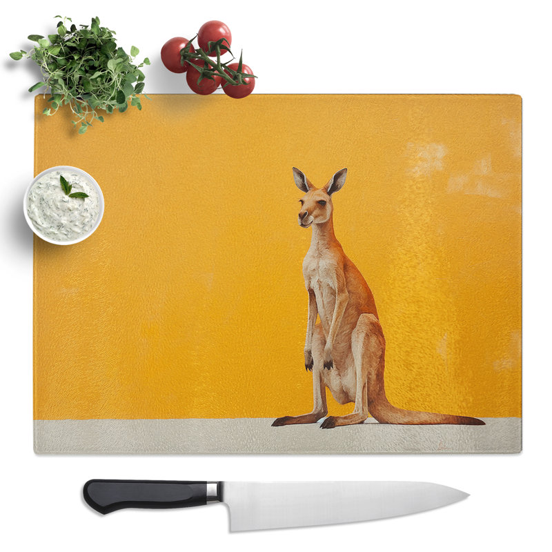 Kangaroo Minimalism No.2  Glass Chopping Board