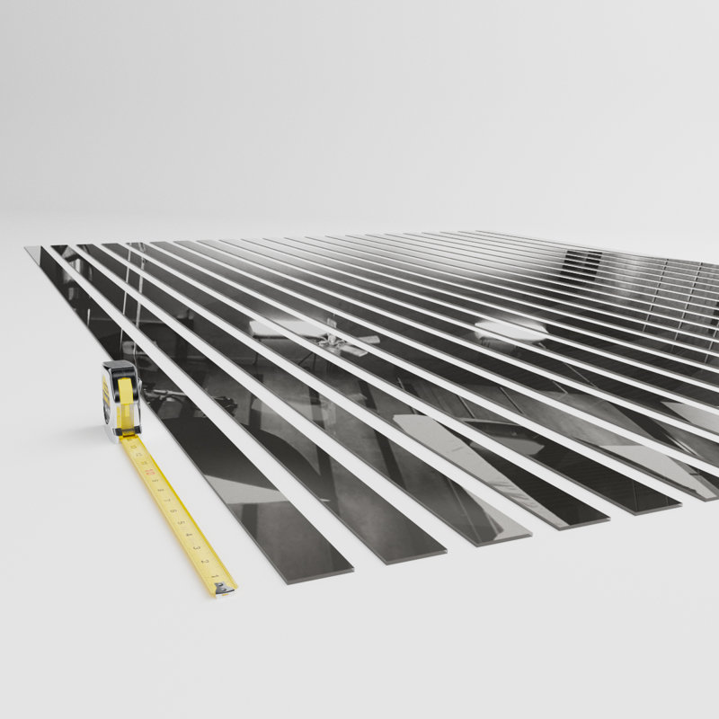 Adjustable Acrylic Slat Wall Panel Kit, Silver Mirror, 94" H x 44" W