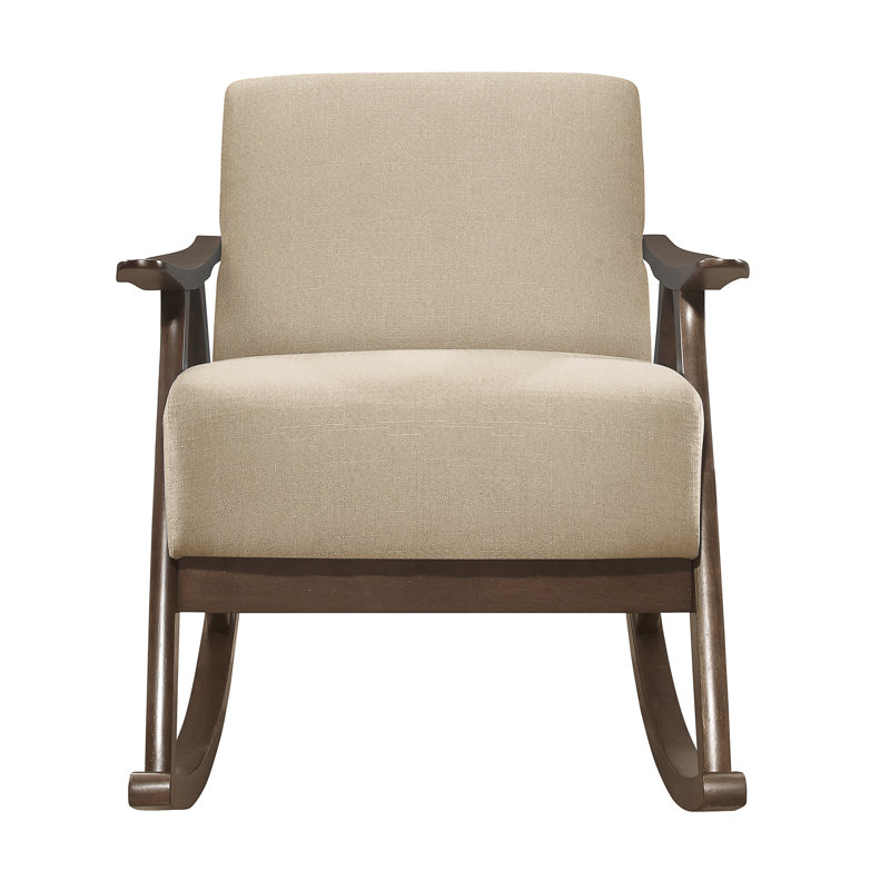 Fauteuil à bascule en tissu Kate Brown, Beige