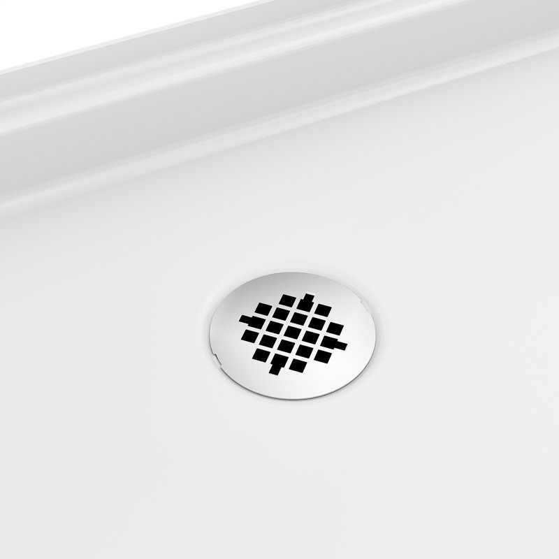 DreamLine Crest 60 x 33 Barrier Free Shower Base, Right Drain, Right, 60D x 33W