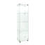 Vitrine lumineuse en verre à 4 tablettes, blanc - pour objets d'art avec 4 tablettes