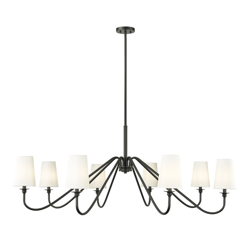 Lustre à 8 lumières Sujal, Noir mat