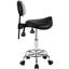 Tabouret de selle avec support pour le dos et repose-pieds, pivotant sur 360 °, pour un travail à long terme dans le noir spa, surface en cuir pu, anneau de repos de 12,2 po de diamètre, rotation ergonomique,