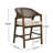 Kyra 5-Piece Mid-Century Modern Rubberwood Counter Bar Set With Rattan Back Stools-122903980-122903981