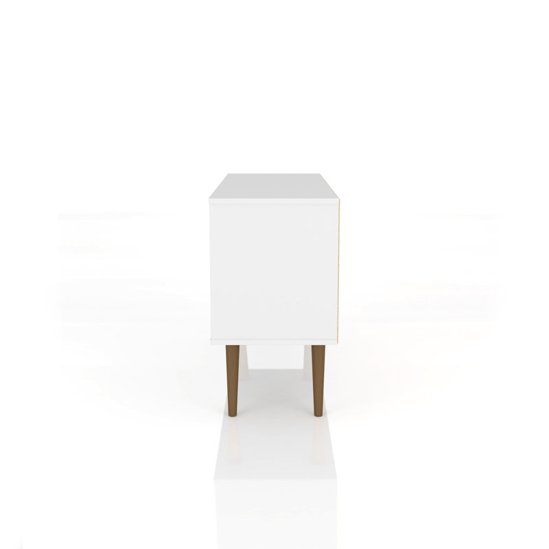 Darryl TV Stand for TVs up to 43", White/Yellow