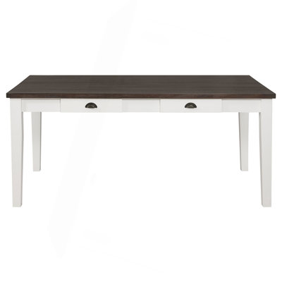 Preston Espresso And Antique White 2-Drawer Dining Table