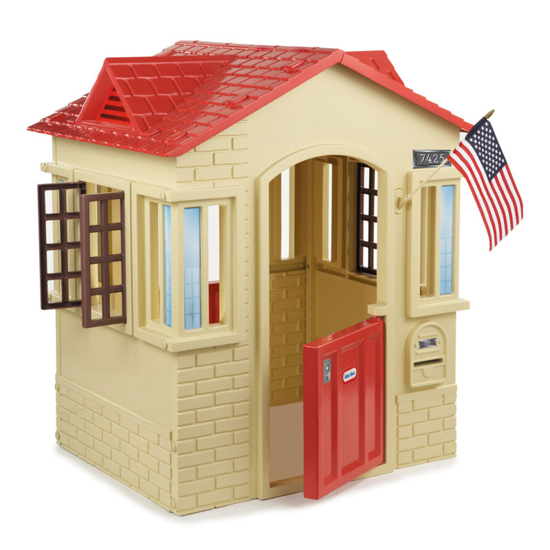 Little Tikes 108.6cm W x 88.9cm D Outdoor Plastic Playhouse, Tan