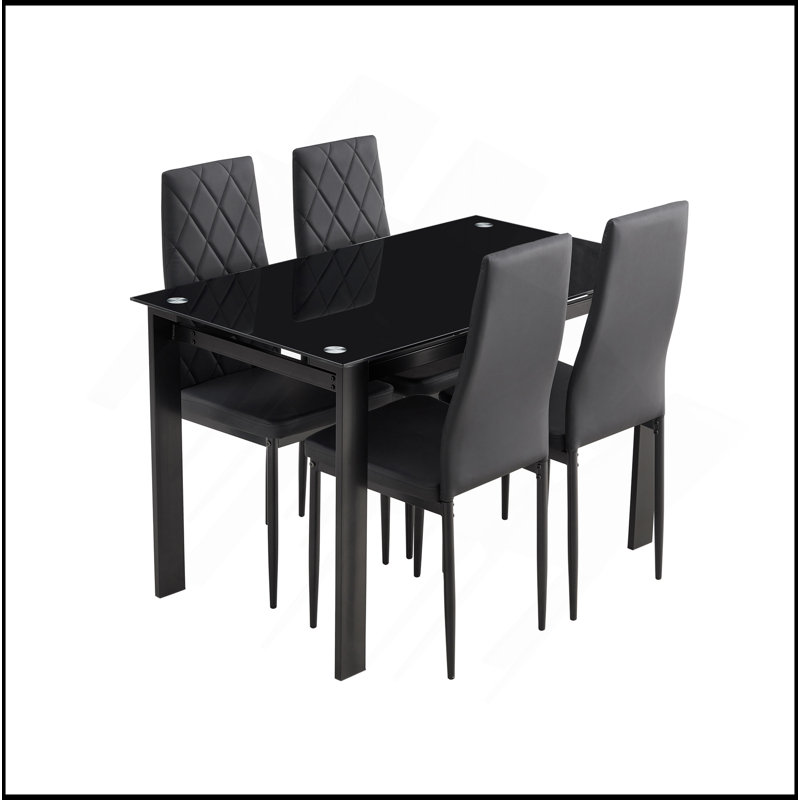 Ensemble de table de salle à manger 5 pièces, table et chaise