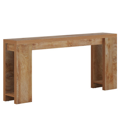 70.9" Extra Long Farmhouse Console Table – Narrow Wood Entryway Sofa Table Behind Couch, Rustic Accent Table For Living Room, Hallway, Or Foyer, Light Oak Brown Finish