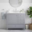 Meuble-lavabo sur pied 36 po en bois massif et panneau de fibres à densité moyenne gris avec lavabo et rangement en céramique-134592071-134592077