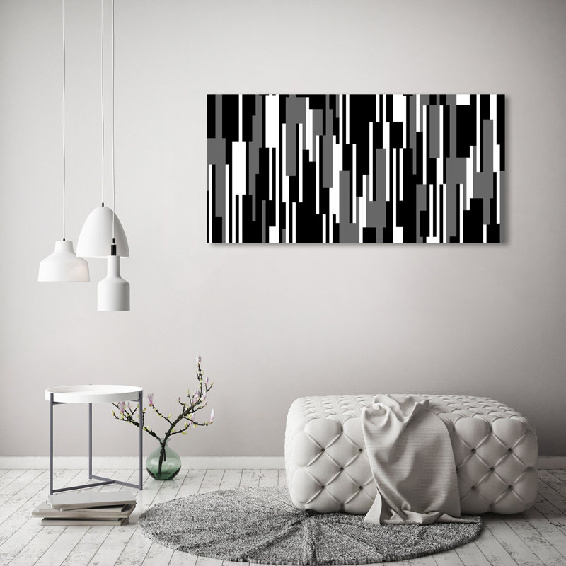 Black And White Lines - No Frame Print on Canvas