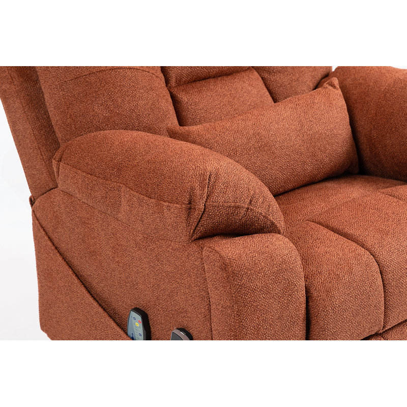 Old Age Electric Lift Chair, Flat High Density Foam Electric Sofa, With Heating And Massage Functions, Can Tilt To 180 Degrees, 2 Pocket Cup Holders, 2 Remote Controls, 4 OKIN Motors