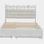 Lit plateforme avec rangement en bois avec 2 grands tiroirs, lit double de taille XL, ensemble de prises et ports USB
