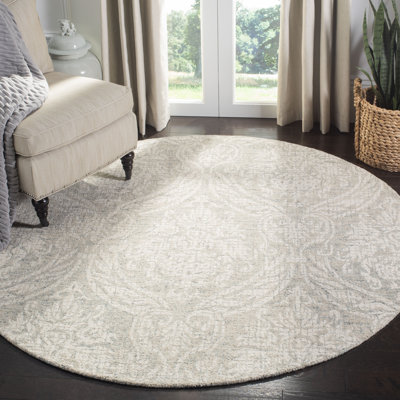 Rosemarie Abstract Handmade Tufted Wool Grey/Ivory Area Rug
