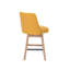 Ensemble de 2 tabourets de bar pivotants à 360 ° à hauteur de comptoir de 26 po avec dossier, tabourets rembourrés de style moderne Mid-Century avec pieds en bois massif pour îlot de cuisine, jaune-133694745