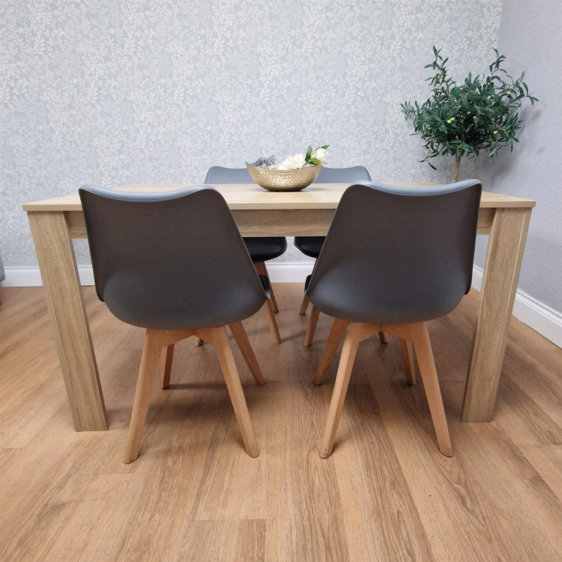 Cheryll 4 - Person Dining Set, Grey, 75cm H x 140cm W x 80cm D