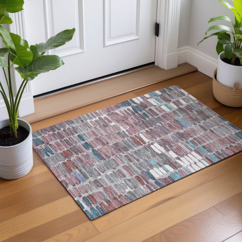 Machine Washable Indoor/Outdoor Molewski ACN2349 Abstract Rug, Rectangle 1'8" x 2'6"