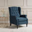 Fauteuil inclinable bleu foncé capitonné en tissu, bleu foncé