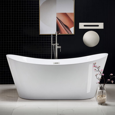 71" x 32" Freestanding Soaking Acrylic Bathtub