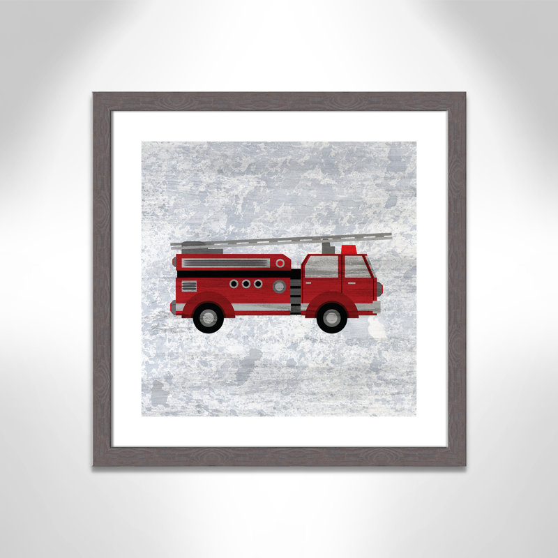 Rouge 1 impression sur papier, H 22,5 po x l 22,5 po x P 0,6 po, Encadré plat à grain de bois gris