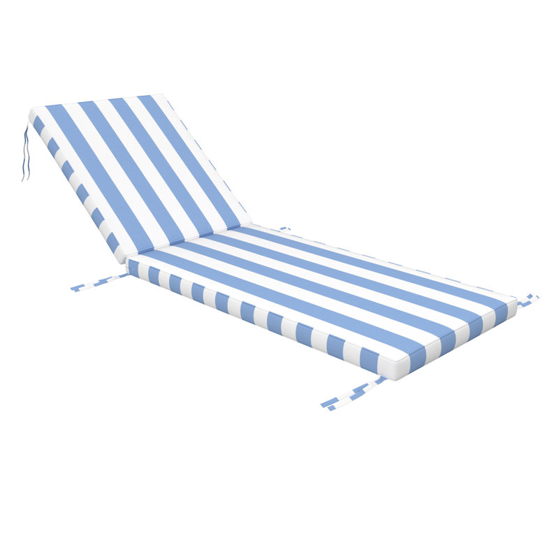 Outdoor Chaise Cushion With Sunbrella Fabric, 24" W x 73" D, Sunbrella® Refuge Ocean