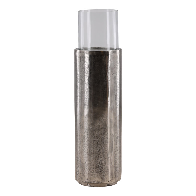 Porte-bougie Yule, nickel antique, H 44 po x l 12 po x P 12 po