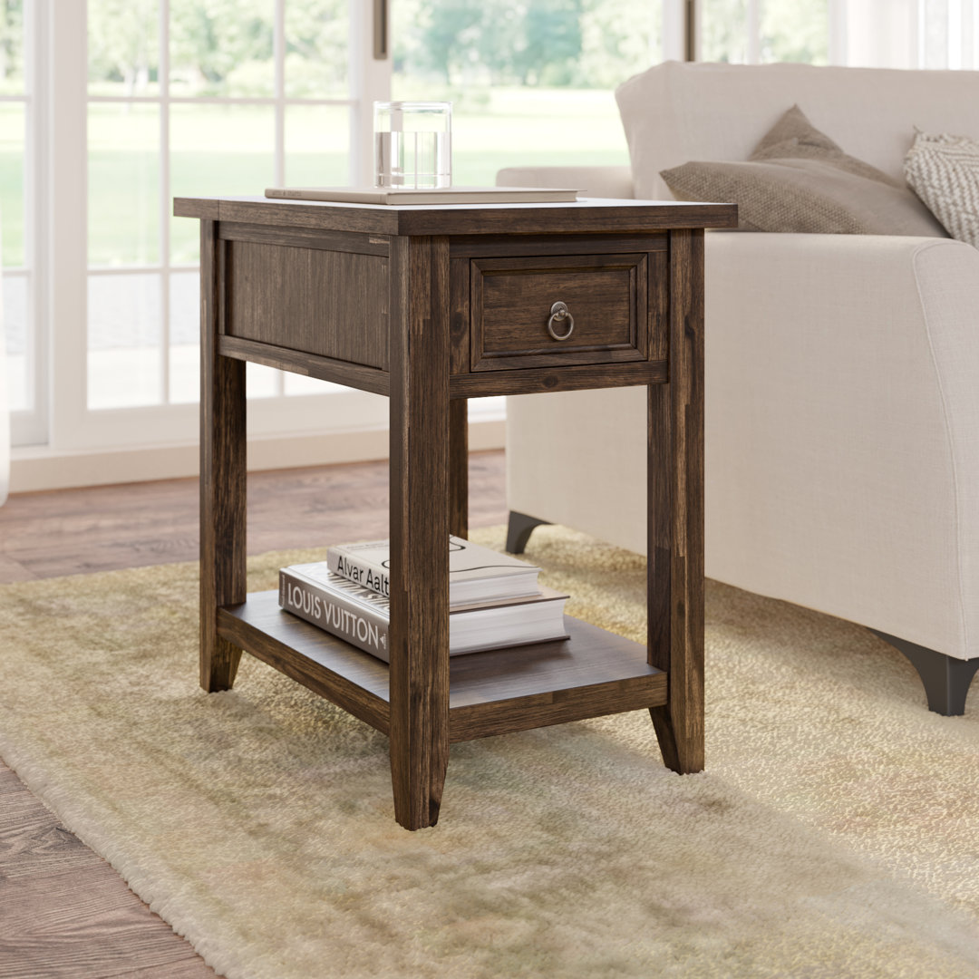 Alisher End Table with Storage and Built-In Outlets Laurel Foundry Modern Farmhouse®