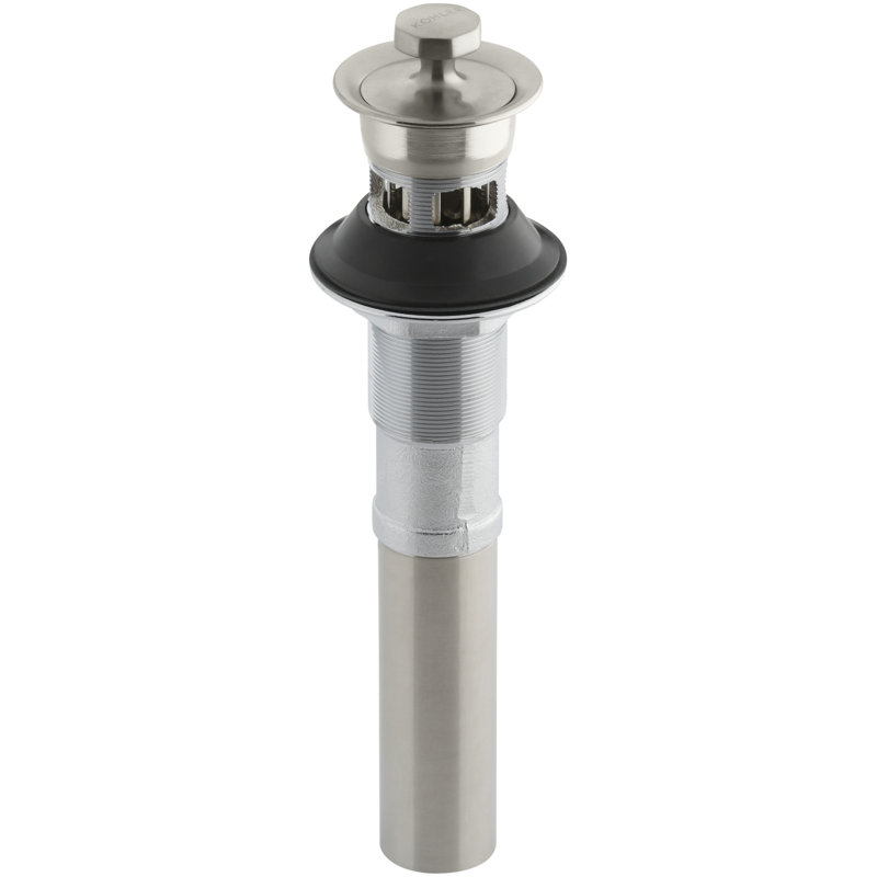 Whitehaven Bathroom sink drain with overflow, Vibrant Brushed Nickel, Without Overflow
