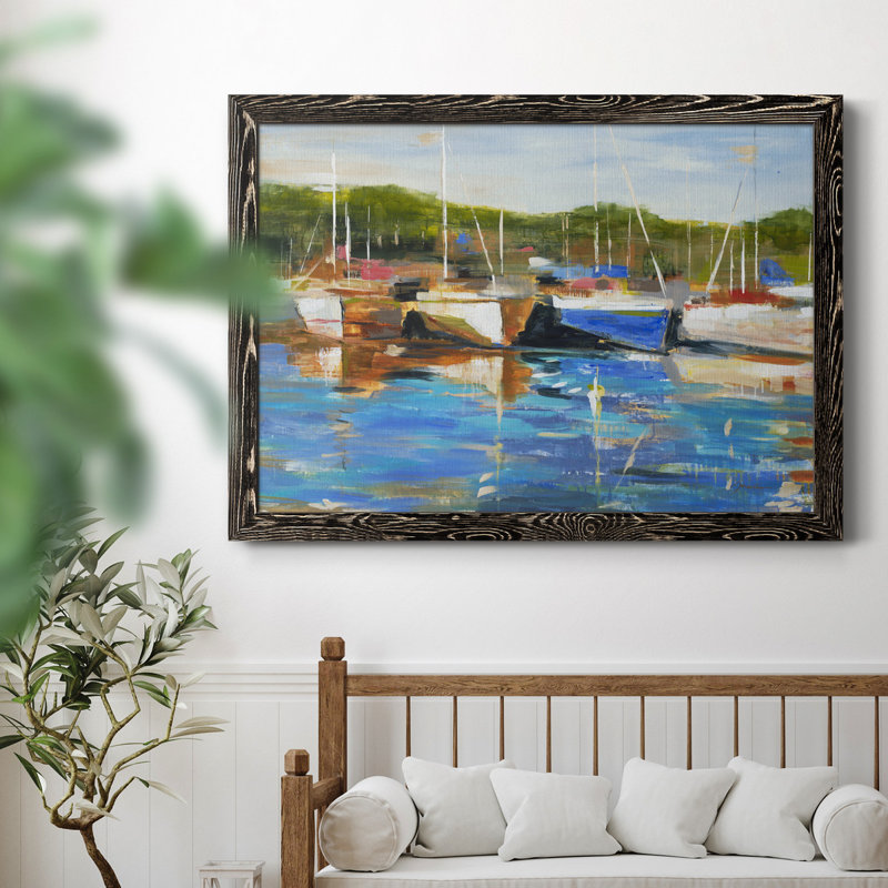 Safe Harbor - Reproduction d'art sur toile encadrée, H 31 po x l 44 po x P 1 po, Noir