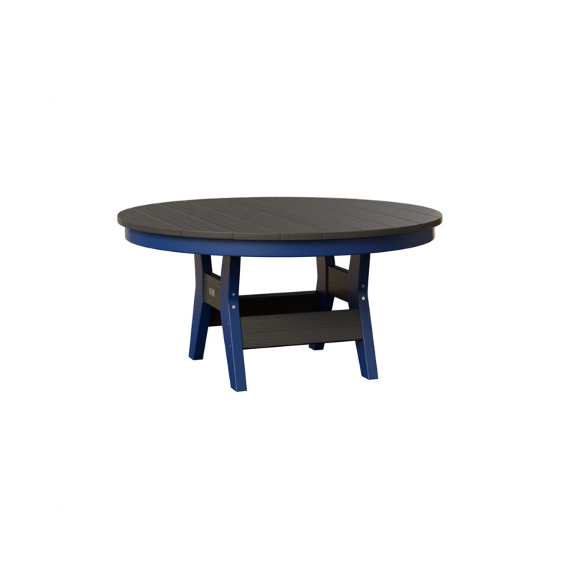 Harbor Outdoor Round Coffee Table, Pacific Blue, Coastal Gray