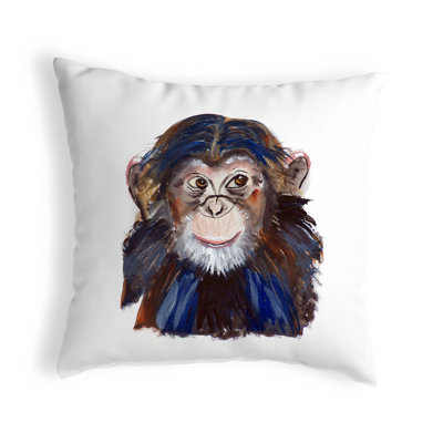 Chimpanzee Indoor/Outdoor Throw Pillow