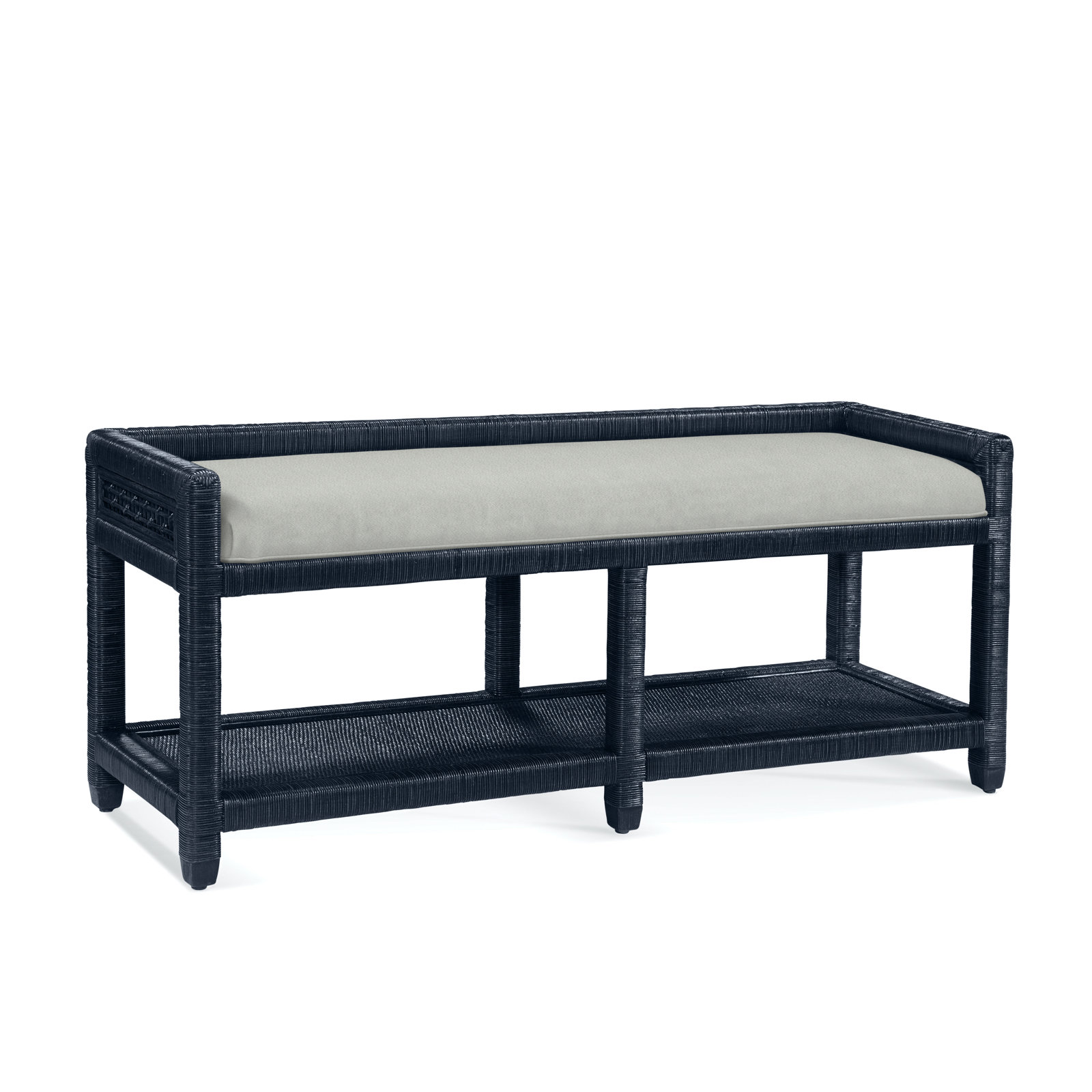 Silvio 54" Storage Bench, Lapis Plaid; 0126-63, Navy