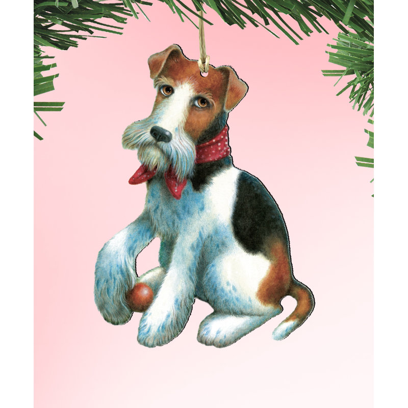 Ensemble d’ornement figurine suspendu en bois 3 pièces dogs